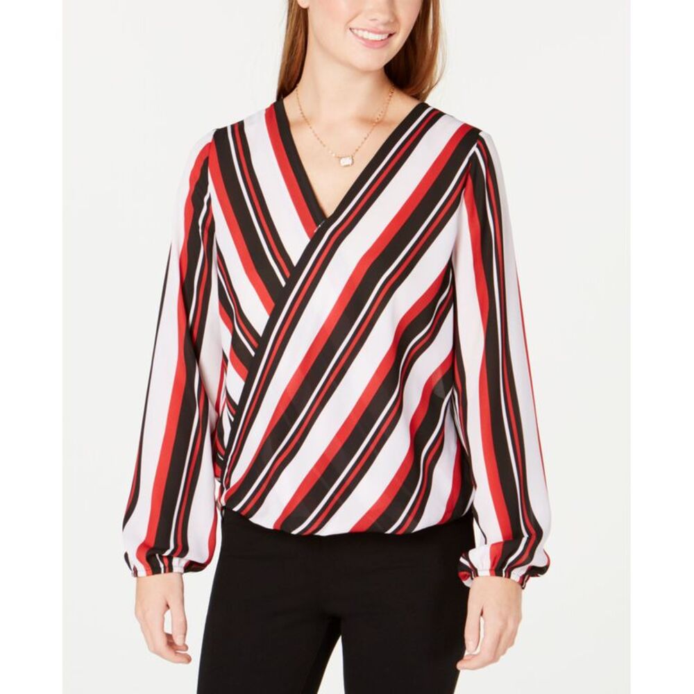 Bcx Juniors Striped Surplice Neck Top